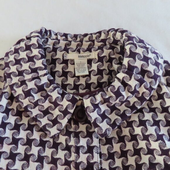 AAApple Blazer Lined Wool Blend Unique 3/4 Bell Sleeve peter Pan Collar Large - Picture 3 of 11